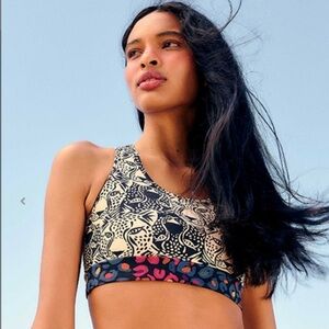 Farm Rio B/W Midnight Leopards Bra Black Small